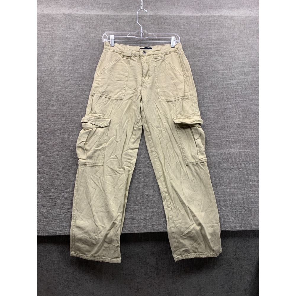 Aeropostale Straight Leg Cargo Pants Womens Small Beige Mid Rise Everyday Wear